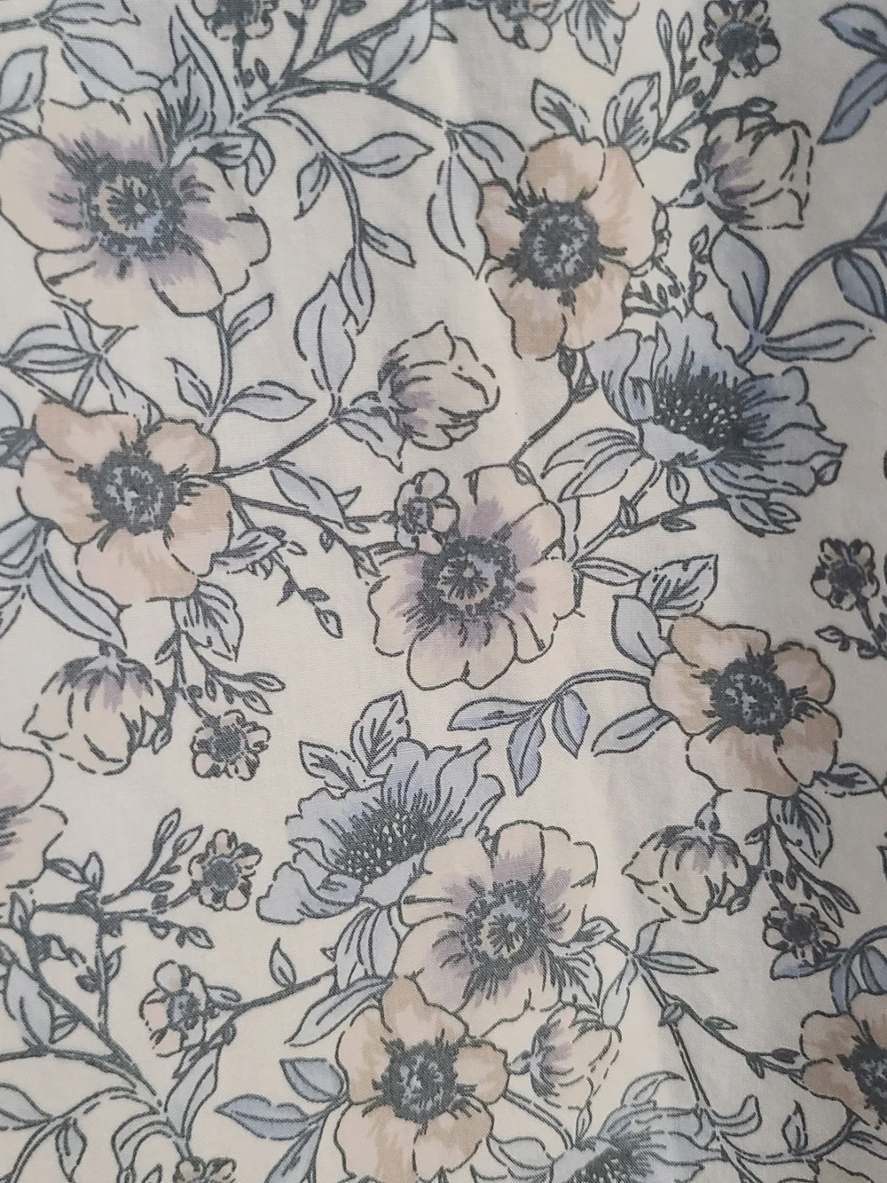 J Crew M Floral Vines Cotton Poplin Smocked Neck Cuffed Puff Sleeves Shift Dress